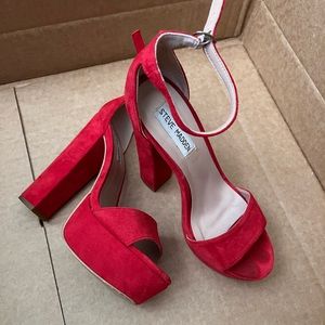 RED Steve Madden Peep Toe Heels